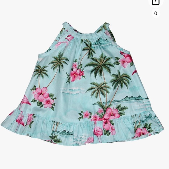 RJC Baby Girls Pink Flamingo Hibiscus Halter 2pc set - matching panty 18M - Picture 2 of 7